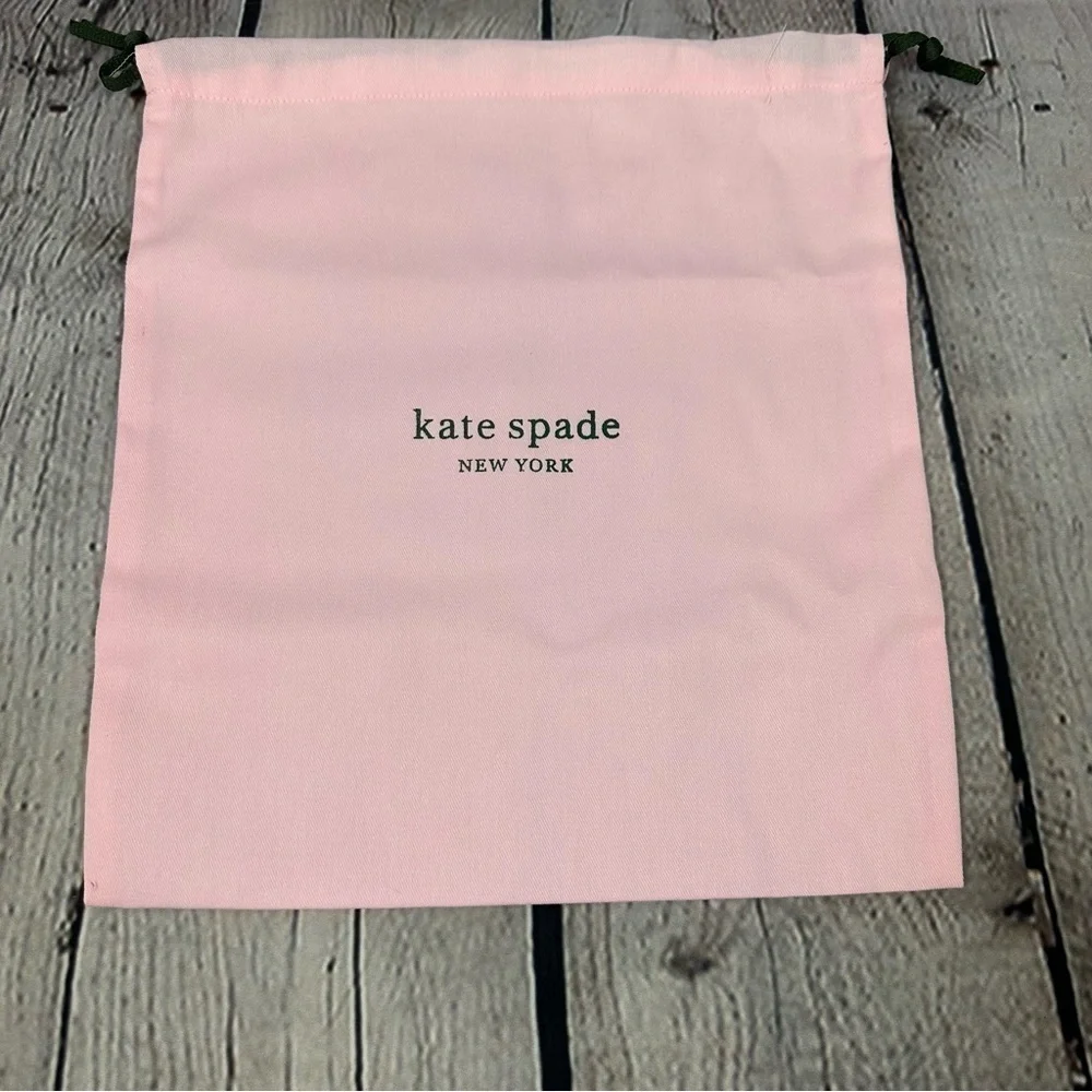Kate Spade Shoe Dust Bag Light Pink Green Writing & Drawstring 13” x 11.5”NEW
